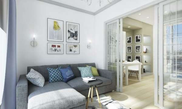 Маленькая квартира студия - дизайн интерьера фото гостиной зоны