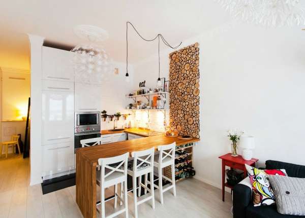 дизайн гостиной совмещенной с кухней в хрущевке, фото 3