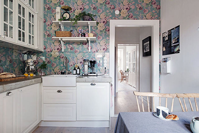 кухня обои цветы фото 