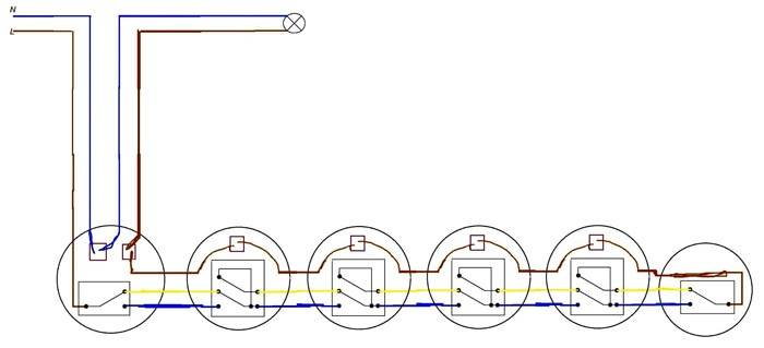 На изображении: 2,3,4 и 5 – перекрестные переключатели