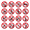 Набор знаков, запрещающих | Векторный клипарт