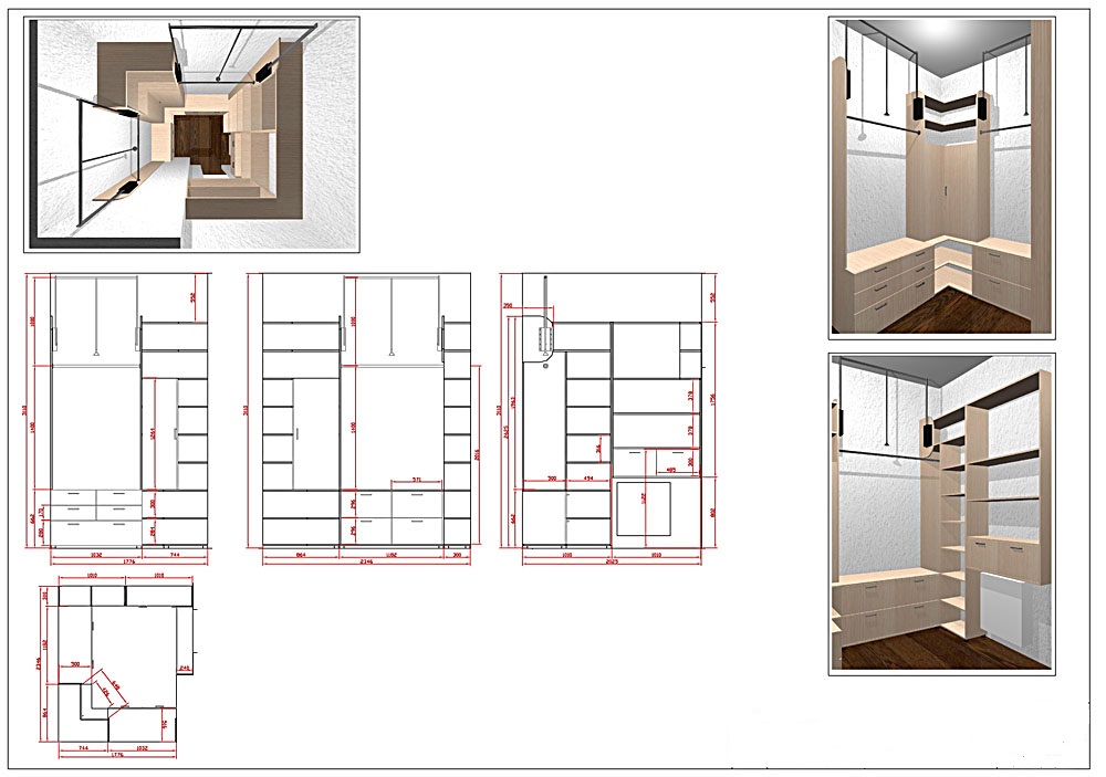 Примеры чертежей гардеробной