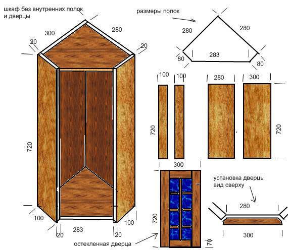 Угловой навесной шкафчик для кухни своими руками