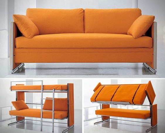 Мебель-трансформер из дивана в двухуровневую кровать