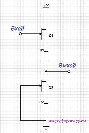 Улучшенная схема истокового повторителя