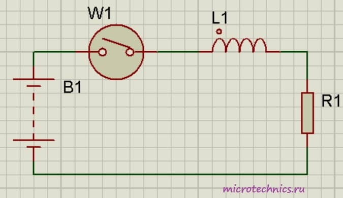 Катушка индуктивности в цепи постоянного тока