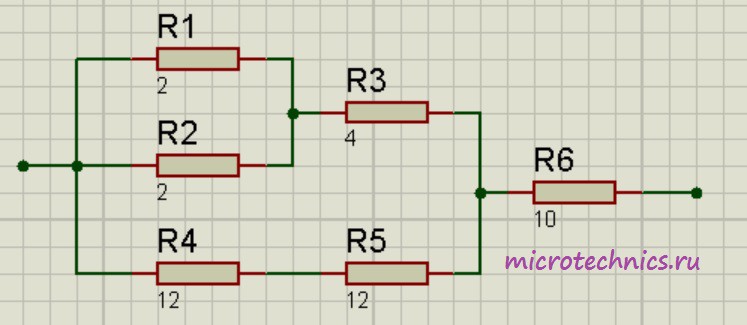 Смешанное соединение резисторов