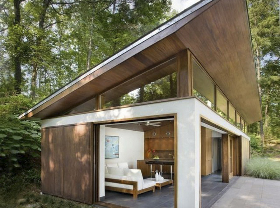 Дизайнерский дом с односкатной крышей