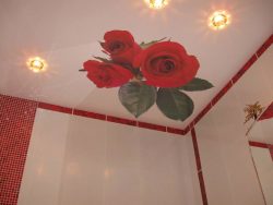 тканевый потолок в ванной