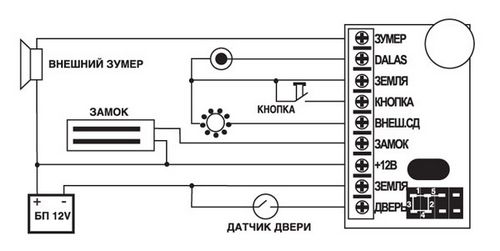 Схема подключения к контроллеру