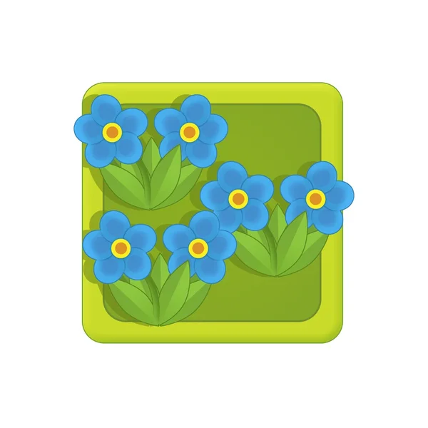Иконка синий цветок — стоковое фото