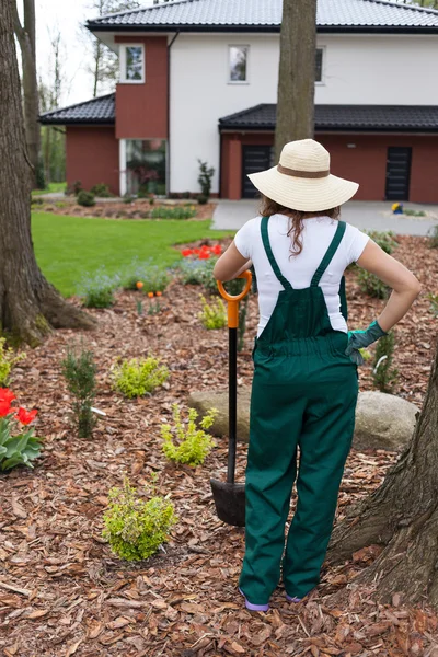 Садовник по поддержанию лопата — стоковое фото