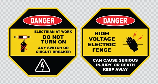 Знаки электробезопасности — стоковый вектор