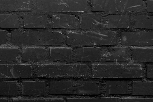 Кирпичной Стены Окрашены Черный Цвет — стоковое фото