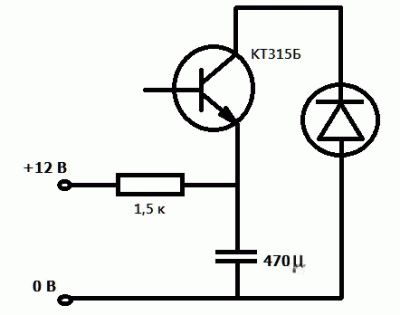 Схема для мигающего светодиода