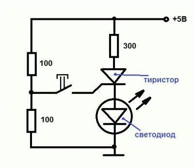 Схема для проверки тиристора