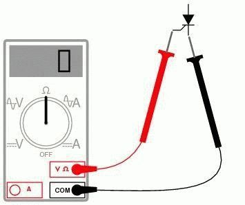 Применение мультиметра к тиристору