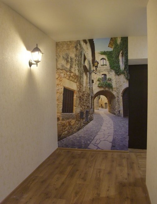 Обои с реалистичным изображением в коридор