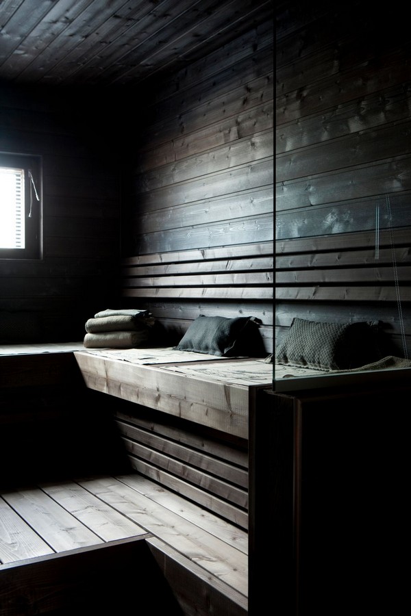 Красивый интерьер деревянной бани фото